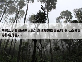 向鹏止步四强已创纪录：连续爆冷四国王牌 获七百分世界排名升至23