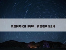 高唐网站优化找哪家，高唐在线信息港