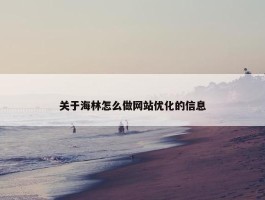 关于海林怎么做网站优化的信息