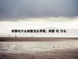 螃蟹吃什么螃蟹怎么养殖，螃蟹 吃 什么