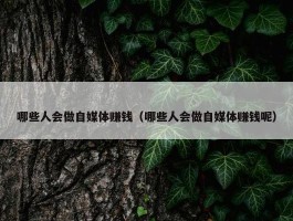 哪些人会做自媒体赚钱（哪些人会做自媒体赚钱呢）