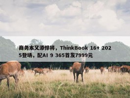 商务本又添悍将，ThinkBook 16+ 2025登场，配AI 9 365首发7999元