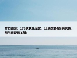 梦幻西游：175武状元龙宫，11锻装备配8锻灵饰，细节搭配很不错！