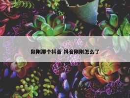 刚刚那个抖音 抖音刚刚怎么了