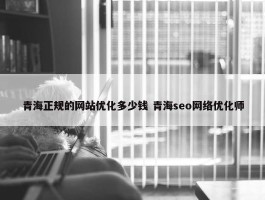 青海正规的网站优化多少钱 青海seo网络优化师