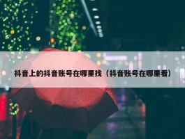 抖音上的抖音账号在哪里找（抖音账号在哪里看）