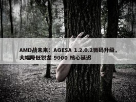 AMD战未来：AGESA 1.2.0.2微码升级，大幅降低锐龙 9000 核心延迟