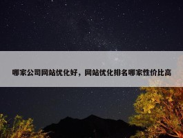 哪家公司网站优化好，网站优化排名哪家性价比高