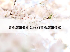 高校经费排行榜（2023年高校经费排行榜）