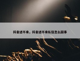 抖音进不来，抖音进不来私信怎么回事