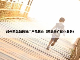 嵊州网站如何推广产品优化（网站推广优化业务）