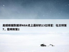 美媒根据数据评NBA史上最好的13位球星：杜兰特第7，詹姆斯第2