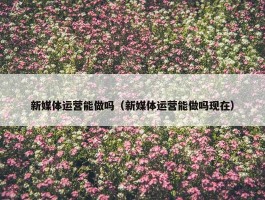 新媒体运营能做吗（新媒体运营能做吗现在）