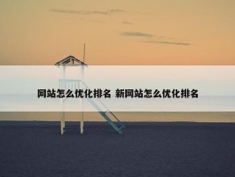 网站怎么优化排名 新网站怎么优化排名