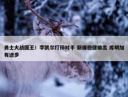 勇士大战国王！李凯尔打停对手 新援稳健输出 库明加有进步