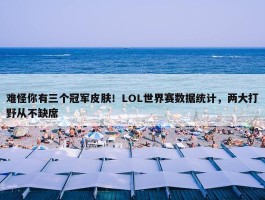 难怪你有三个冠军皮肤！LOL世界赛数据统计，两大打野从不缺席