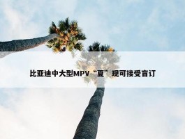 比亚迪中大型MPV“夏”现可接受盲订