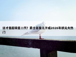 这才是超级星二代？爵士名宿儿子成2026年状元大热门