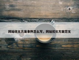 网站优化方案事例怎么写，网站优化方案范文