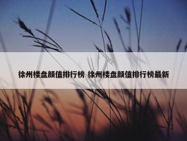 徐州楼盘颜值排行榜 徐州楼盘颜值排行榜最新