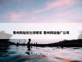 惠州网站优化找哪家 惠州网站推广公司