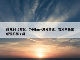 预售24.5万起，740km+激光雷达，它才不是你们说的样子货