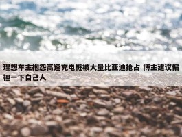 理想车主抱怨高速充电桩被大量比亚迪抢占 博主建议偏袒一下自己人