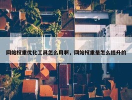 网站权重优化工具怎么用啊，网站权重是怎么提升的