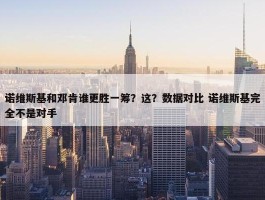 诺维斯基和邓肯谁更胜一筹？这？数据对比 诺维斯基完全不是对手