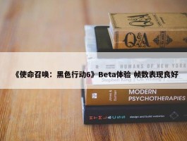 《使命召唤：黑色行动6》Beta体验 帧数表现良好