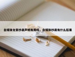 自媒体文章抄袭声明有用吗，自媒体抄袭有什么后果