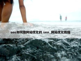 seo如何做网站优化的 seo_网站优化教程