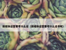 新媒体运营要考什么证（新媒体运营要考什么证书呢）