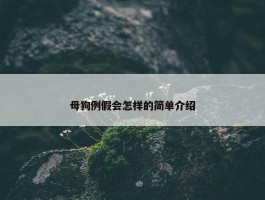 母狗例假会怎样的简单介绍