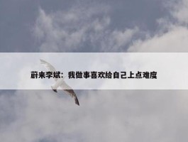 蔚来李斌：我做事喜欢给自己上点难度