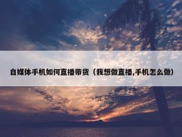 自媒体手机如何直播带货（我想做直播,手机怎么做）