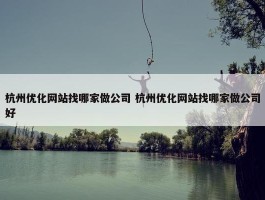 杭州优化网站找哪家做公司 杭州优化网站找哪家做公司好