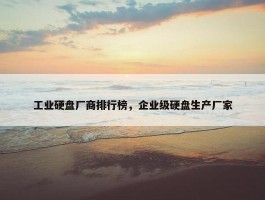 工业硬盘厂商排行榜，企业级硬盘生产厂家