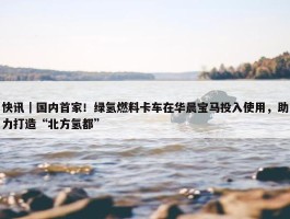 快讯｜国内首家！绿氢燃料卡车在华晨宝马投入使用，助力打造“北方氢都”