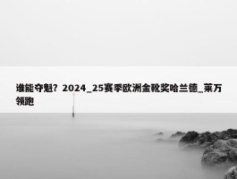 谁能夺魁？2024_25赛季欧洲金靴奖哈兰德_莱万领跑