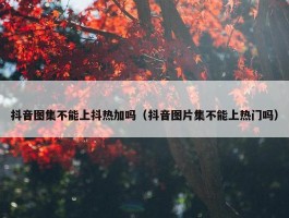 抖音图集不能上抖热加吗（抖音图片集不能上热门吗）