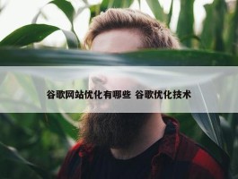 谷歌网站优化有哪些 谷歌优化技术