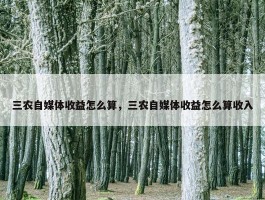 三农自媒体收益怎么算，三农自媒体收益怎么算收入