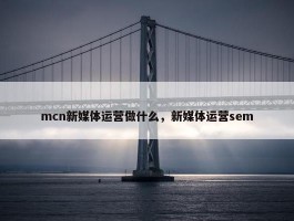 mcn新媒体运营做什么，新媒体运营sem