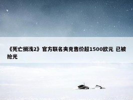 《死亡搁浅2》官方联名夹克售价超1500欧元 已被抢光