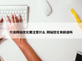 行业网站优化要注意什么 网站优化有前途吗