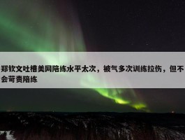 郑钦文吐槽美网陪练水平太次，被气多次训练拉伤，但不会苛责陪练