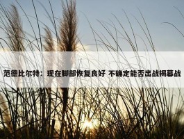 范德比尔特：现在脚部恢复良好 不确定能否出战揭幕战