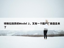 特斯拉放弃的Model 2，又有一个国产厂商造出来了