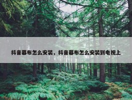 抖音幕布怎么安装，抖音幕布怎么安装到电视上